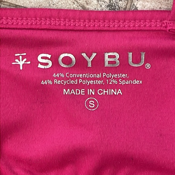 Soybu strappy shelf sports bra , athletic tank top. Tie dye pink/yellow Size S - Picture 4 of 9